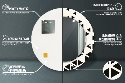 Ronde spiegel met decoratie Abstracte geometrische