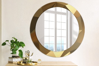Ronde spiegel met decoratie Gouden abstractie