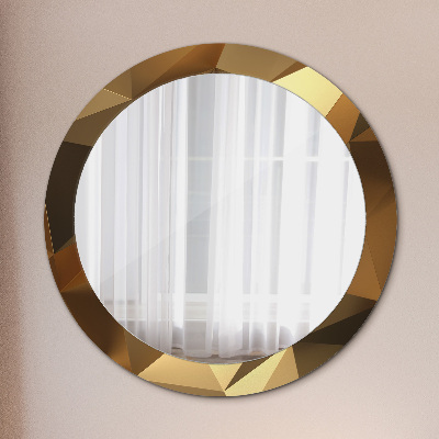 Ronde spiegel met decoratie Gouden abstractie