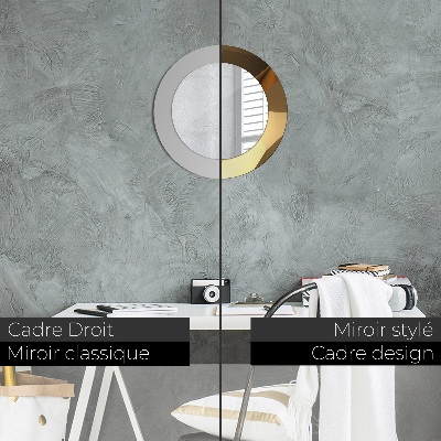 Ronde spiegel met decoratie Gouden abstractie