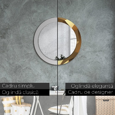 Ronde spiegel met decoratie Gouden abstractie
