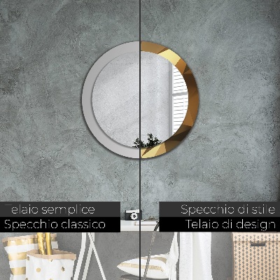 Ronde spiegel met decoratie Gouden abstractie