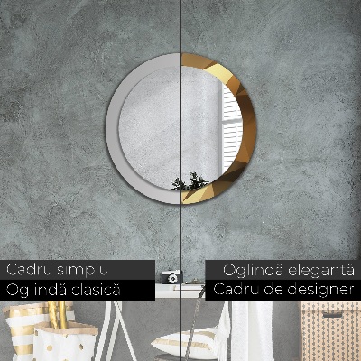 Ronde spiegel met decoratie Gouden abstractie