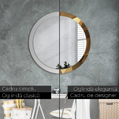 Ronde spiegel met decoratie Gouden abstractie