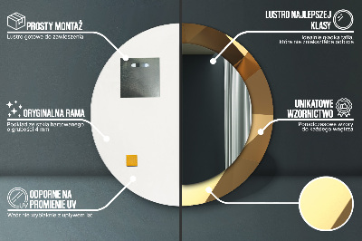 Ronde spiegel met decoratie Gouden abstractie