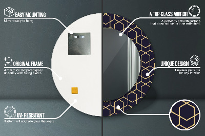 Bedrukte ronde spiegel Abstracte geometrische