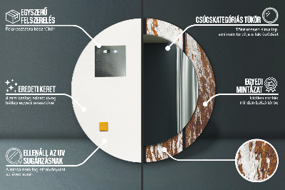 Ronde spiegel met decoratie Vintage donker hout