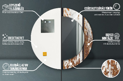 Ronde spiegel met decoratie Vintage donker hout