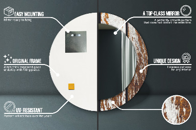 Ronde spiegel met decoratie Vintage donker hout