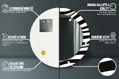 Ronde spiegel met decoratie Abstracte golf