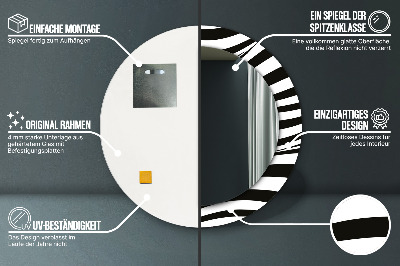 Ronde spiegel met decoratie Abstracte golf