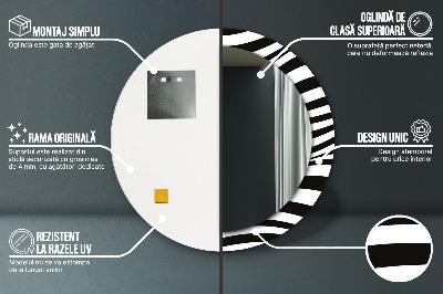 Ronde spiegel met decoratie Abstracte golf