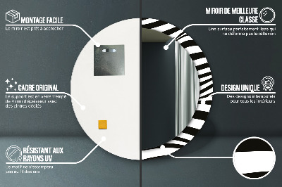 Ronde spiegel met decoratie Abstracte golf