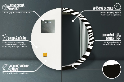 Ronde spiegel met decoratie Abstracte golf