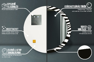 Ronde spiegel met decoratie Abstracte golf