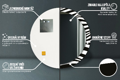 Ronde spiegel met decoratie Abstracte golf