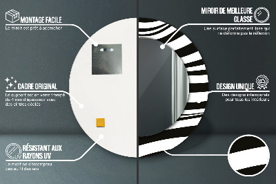 Ronde spiegel met decoratie Abstracte golf
