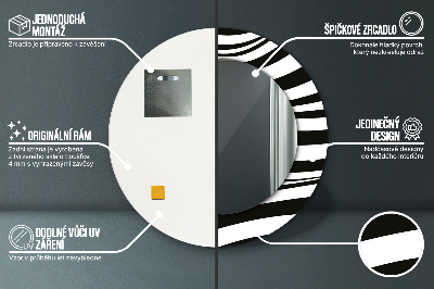 Ronde spiegel met decoratie Abstracte golf
