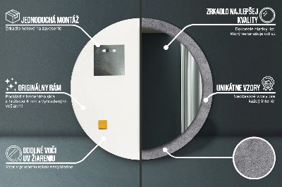 Bedrukte ronde spiegel Betonnen textuur