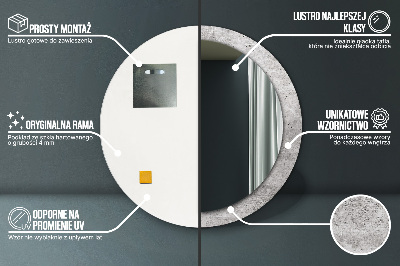 Ronde spiegel met decoratie Grijs beton