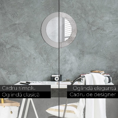 Ronde spiegel met decoratie Grijs beton