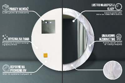 Ronde spiegel met decoratie Abstract marmer