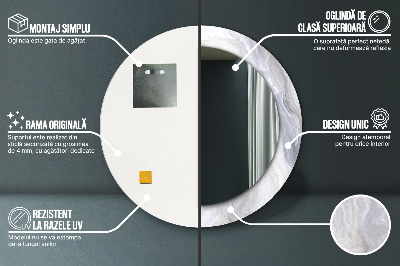 Ronde spiegel met decoratie Abstract marmer