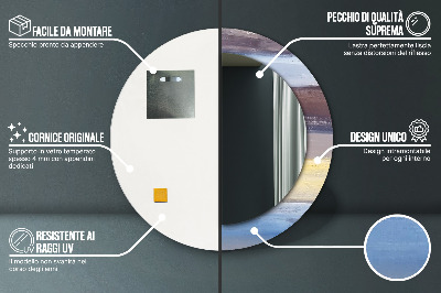 Ronde spiegel met decoratie Abstracte schilderkunst