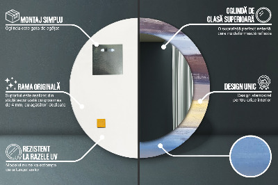 Ronde spiegel met decoratie Abstracte schilderkunst