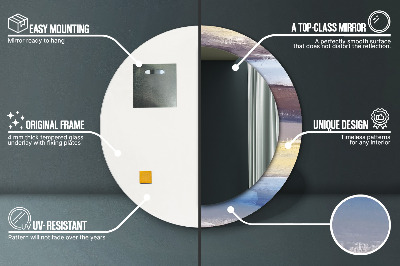 Ronde spiegel met decoratie Abstracte schilderkunst