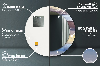 Ronde spiegel met decoratie Abstracte schilderkunst