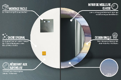 Ronde spiegel met decoratie Abstracte schilderkunst