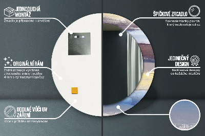 Ronde spiegel met decoratie Abstracte schilderkunst