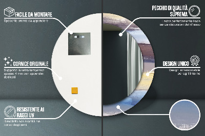 Ronde spiegel met decoratie Abstracte schilderkunst