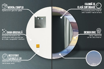 Ronde spiegel met decoratie Abstracte schilderkunst
