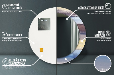 Ronde spiegel met decoratie Abstracte schilderkunst