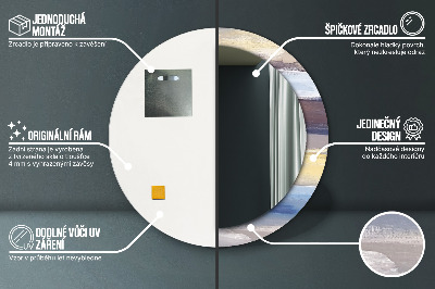 Ronde spiegel met decoratie Abstracte schilderkunst