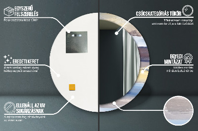 Ronde spiegel met decoratie Abstracte schilderkunst