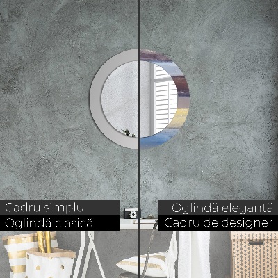 Ronde spiegel met decoratie Abstracte schilderkunst