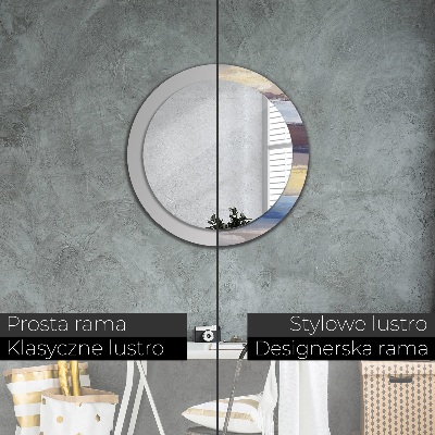 Ronde spiegel met decoratie Abstracte schilderkunst