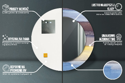 Ronde spiegel met decoratie Abstracte schilderkunst