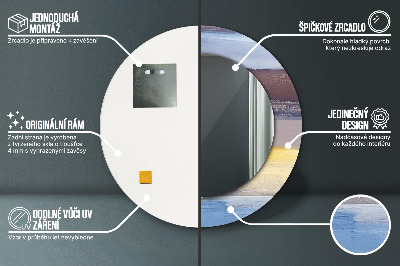 Ronde spiegel met decoratie Abstracte schilderkunst