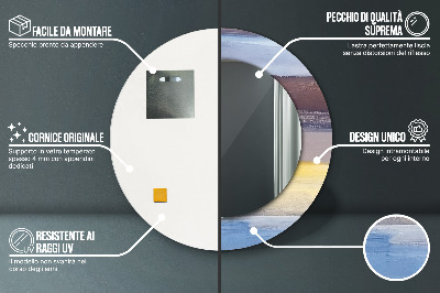 Ronde spiegel met decoratie Abstracte schilderkunst