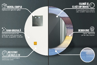 Ronde spiegel met decoratie Abstracte schilderkunst