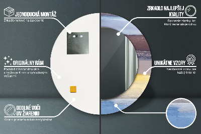 Ronde spiegel met decoratie Abstracte schilderkunst