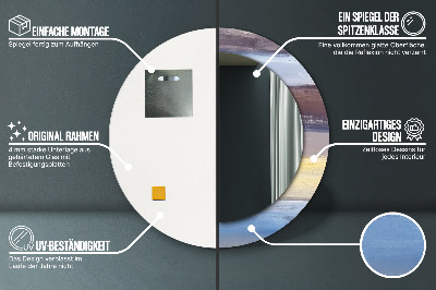 Ronde spiegel met decoratie Abstracte schilderkunst