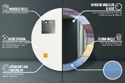 Ronde spiegel met decoratie Abstracte schilderkunst