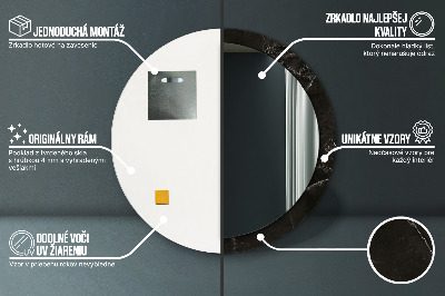 Ronde spiegel met decoratie Marmeren steen