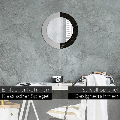 Ronde spiegel met decoratie Marmeren steen