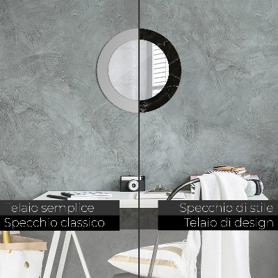 Ronde spiegel met decoratie Marmeren steen